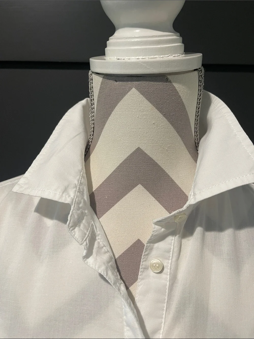 J.Crew Cotton Chambray Pocket Tunic White Button Up Shirt Size XS